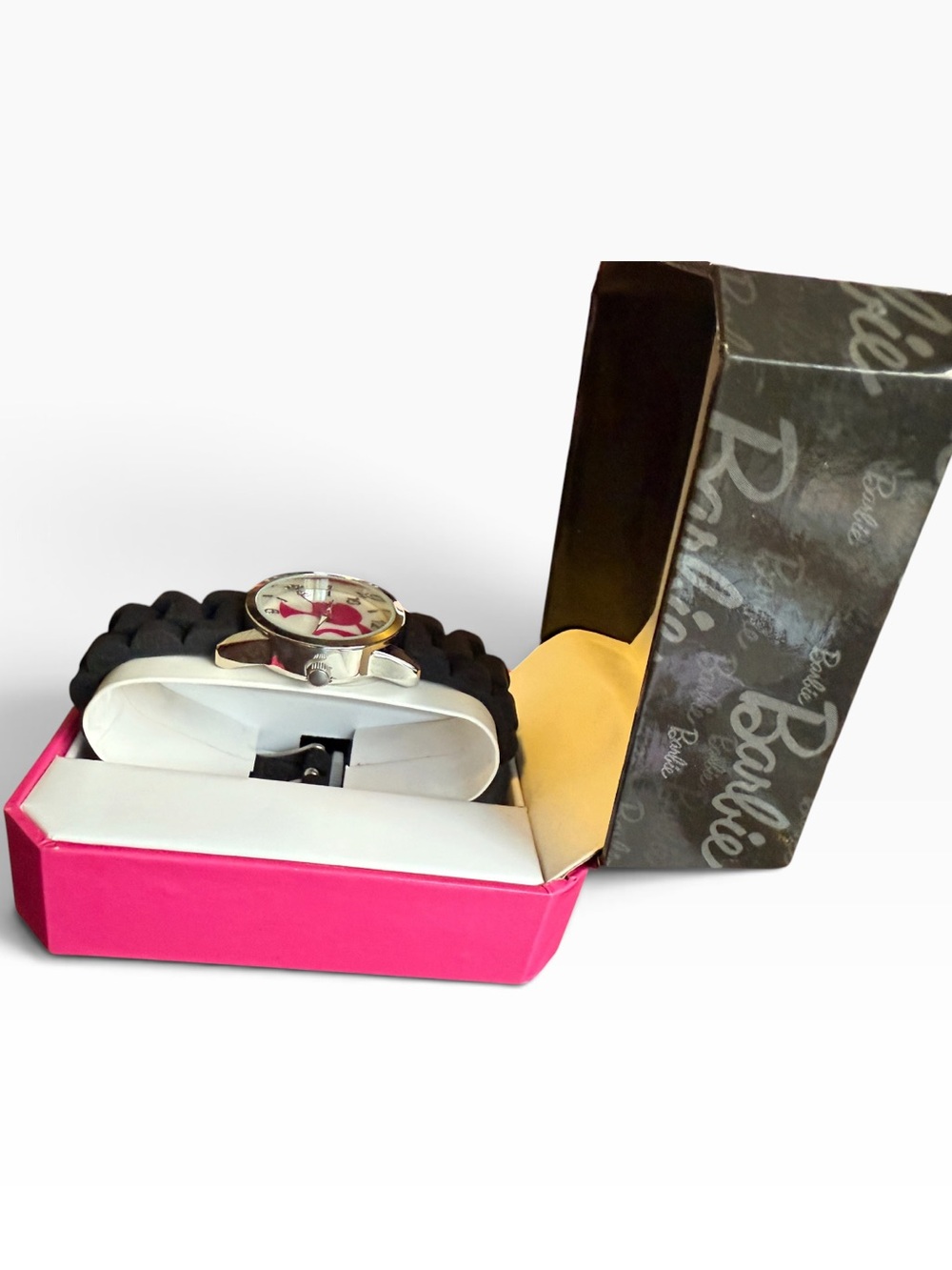 Barbie Pink Silhouette Black Band Watch NIB - Picture 6 of 9